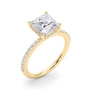 Signature Sidestone Princess Diamond Engagement Ring â€” 10K/14K Gold & Platinum