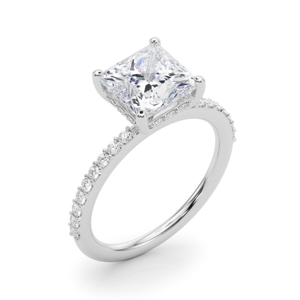 Signature Sidestone Princess Diamond Engagement Ring â€” 10K/14K Gold & Platinum
