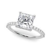 Signature Sidestone Princess Diamond Engagement Ring â€” 10K/14K Gold & Platinum