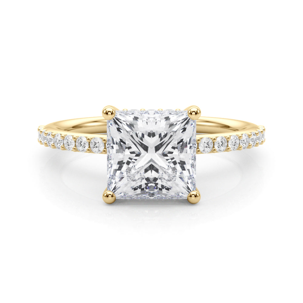 Signature Sidestone Princess Diamond Engagement Ring â€” 10K/14K Gold & Platinum