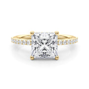 Signature Sidestone Princess Diamond Engagement Ring â€” 10K/14K Gold & Platinum