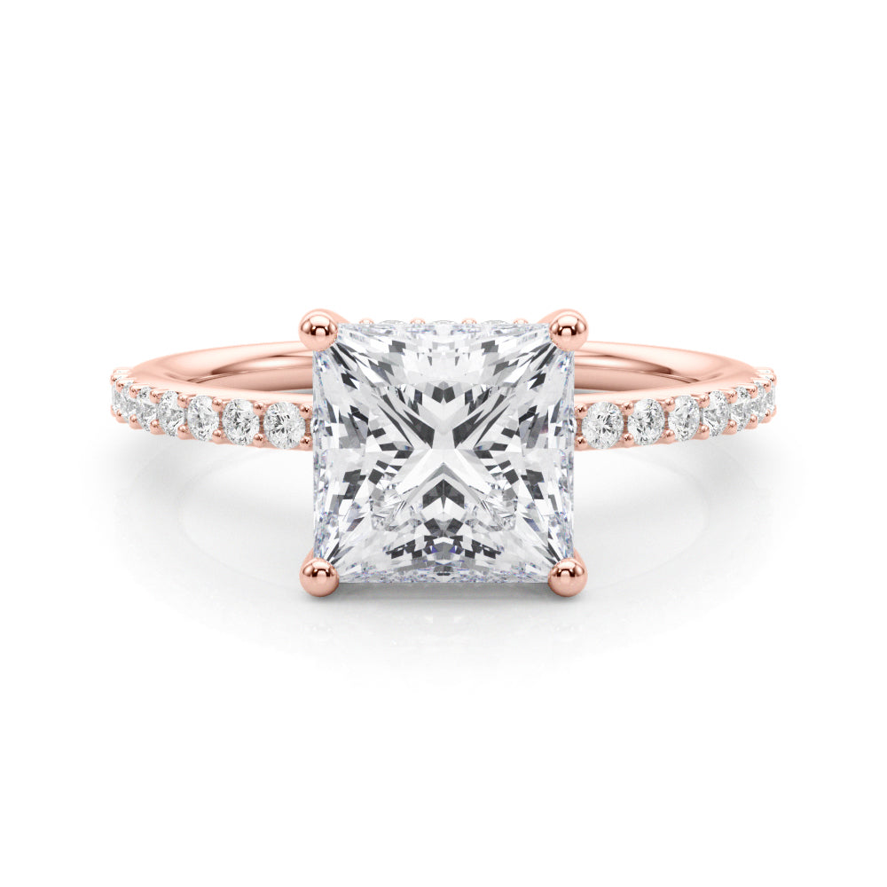 Signature Sidestone Princess Diamond Engagement Ring â€” 10K/14K Gold & Platinum