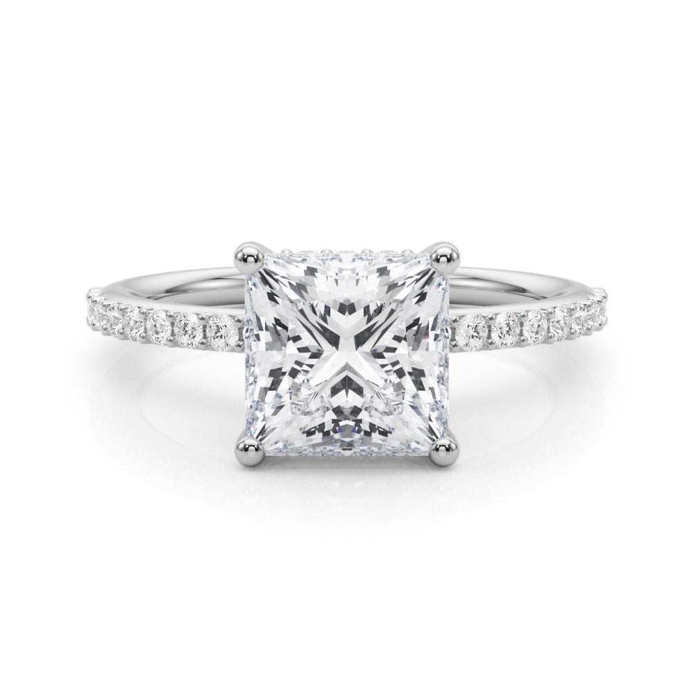 Signature Sidestone Princess Diamond Engagement Ring â€” 10K/14K Gold & Platinum
