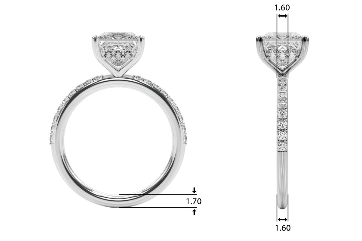 Signature Sidestone Princess Diamond Engagement Ring â€” 10K/14K Gold & Platinum