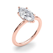 Artisan Sidestone Marquise Diamond Engagement Ring in 10K/14K gold and platinum with certified lab-grown or natural diamonds