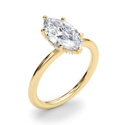Artisan Sidestone Marquise Diamond Engagement Ring in 10K/14K gold and platinum with certified lab-grown or natural diamonds