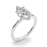 Artisan Sidestone Marquise Diamond Engagement Ring in 10K/14K gold and platinum with certified lab-grown or natural diamonds