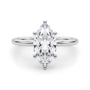 Artisan Sidestone Marquise Diamond Engagement Ring in 10K/14K gold and platinum with certified lab-grown or natural diamonds