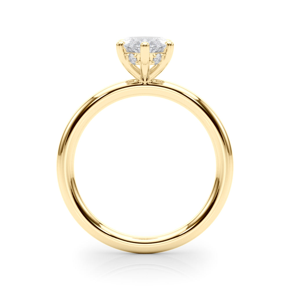 Artisan Sidestone Marquise Diamond Engagement Ring in 10K/14K gold and platinum with certified lab-grown or natural diamonds