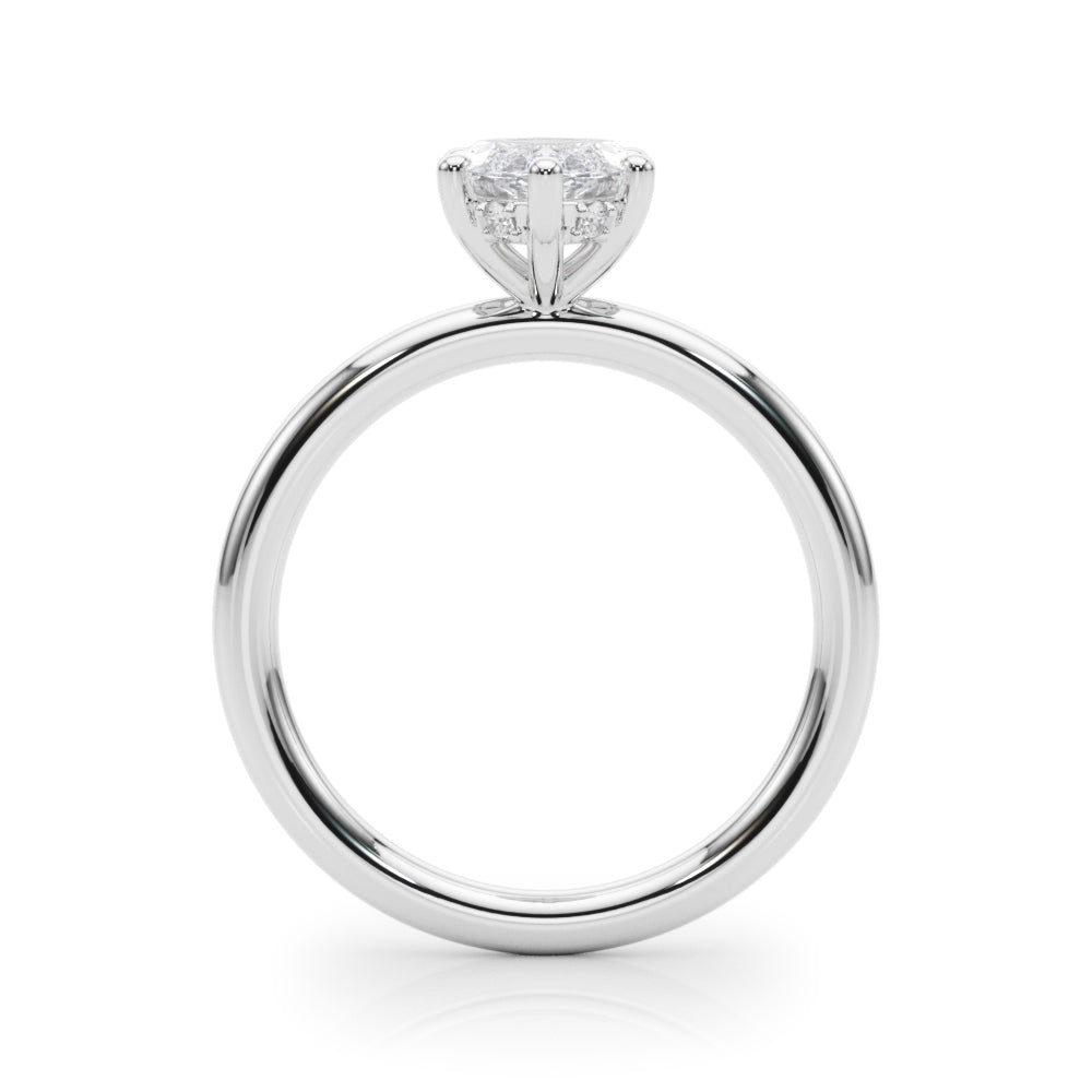 Artisan Sidestone Marquise Diamond Engagement Ring in 10K/14K gold and platinum with certified lab-grown or natural diamonds