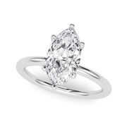 Artisan Sidestone Marquise Diamond Engagement Ring in 10K/14K gold and platinum with certified lab-grown or natural diamonds