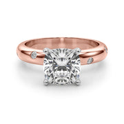 Lustrous Bands Straight Round Diamond Engagement Ring â€” 10K/14K Gold & Platinum
