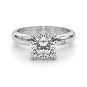 Lustrous Bands Straight Round Diamond Engagement Ring â€” 10K/14K Gold & Platinum