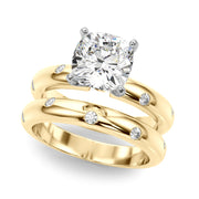 Lustrous Bands Straight Round Diamond Engagement Ring â€” 10K/14K Gold & Platinum