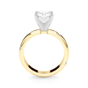 Lustrous Bands Straight Round Diamond Engagement Ring â€” 10K/14K Gold & Platinum