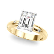 Lustrous Bands Straight Round Diamond Engagement Ring â€” 10K/14K Gold & Platinum