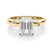 Lustrous Bands Straight Round Diamond Engagement Ring â€” 10K/14K Gold & Platinum