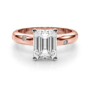 Lustrous Bands Straight Round Diamond Engagement Ring â€” 10K/14K Gold & Platinum
