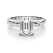 Lustrous Bands Straight Round Diamond Engagement Ring â€” 10K/14K Gold & Platinum