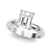 Lustrous Bands Straight Round Diamond Engagement Ring â€” 10K/14K Gold & Platinum