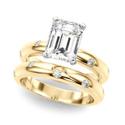 Lustrous Bands Straight Round Diamond Engagement Ring â€” 10K/14K Gold & Platinum