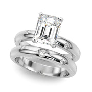 Lustrous Bands Straight Round Diamond Engagement Ring â€” 10K/14K Gold & Platinum