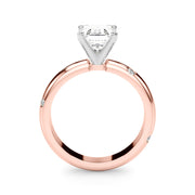 Lustrous Bands Straight Round Diamond Engagement Ring â€” 10K/14K Gold & Platinum