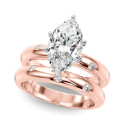 Lustrous Bands Straight Round Diamond Engagement Ring â€” 10K/14K Gold & Platinum