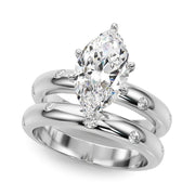 Lustrous Bands Straight Round Diamond Engagement Ring â€” 10K/14K Gold & Platinum