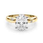 Lustrous Bands Straight Round Diamond Engagement Ring â€” 10K/14K Gold & Platinum
