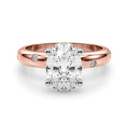 Lustrous Bands Straight Round Diamond Engagement Ring â€” 10K/14K Gold & Platinum