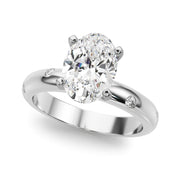Lustrous Bands Straight Round Diamond Engagement Ring â€” 10K/14K Gold & Platinum