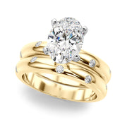 Lustrous Bands Straight Round Diamond Engagement Ring â€” 10K/14K Gold & Platinum