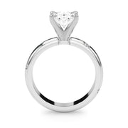 Lustrous Bands Straight Round Diamond Engagement Ring â€” 10K/14K Gold & Platinum