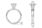 Lustrous Bands Straight Round Diamond Engagement Ring â€” 10K/14K Gold & Platinum