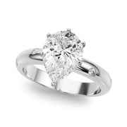 Lustrous Bands Straight Round Diamond Engagement Ring in 10K/14K gold and platinum with certified lab-grown or natural diamonds