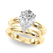 Lustrous Bands Straight Round Diamond Engagement Ring â€” 10K/14K Gold & Platinum