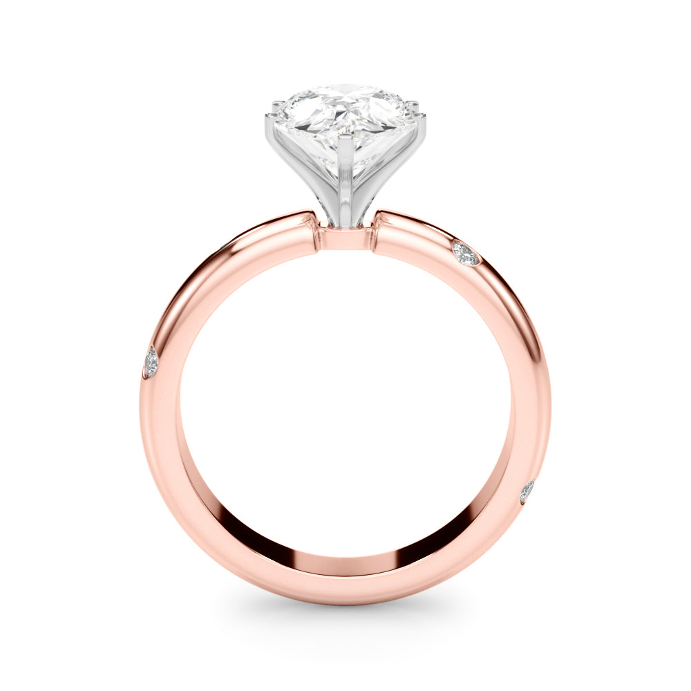 Lustrous Bands Straight Round Diamond Engagement Ring â€” 10K/14K Gold & Platinum