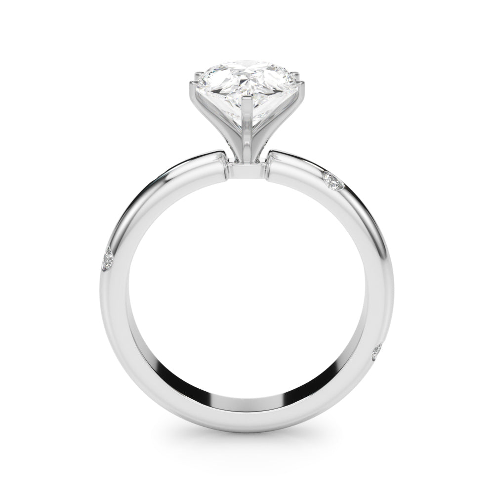 Lustrous Bands Straight Round Diamond Engagement Ring â€” 10K/14K Gold & Platinum