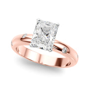 Lustrous Bands Straight Round Diamond Engagement Ring â€” 10K/14K Gold & Platinum