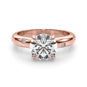 Opulent Bands Straight Round Diamond Engagement Ring â€” 10K/14K Gold & Platinum