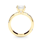Opulent Bands Straight Round Diamond Engagement Ring â€” 10K/14K Gold & Platinum