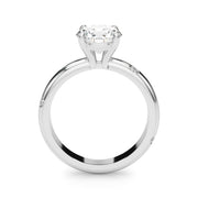 Opulent Bands Straight Round Diamond Engagement Ring â€” 10K/14K Gold & Platinum