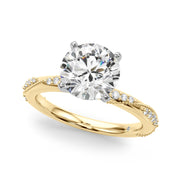 Celestial Sidestone Round Diamond Engagement Ring in 10K/14K gold and platinum with certified lab-grown or natural diamonds