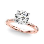 Celestial Sidestone Round Diamond Engagement Ring in 10K/14K gold and platinum with certified lab-grown or natural diamonds
