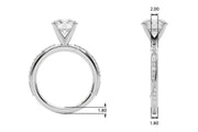 Celestial Sidestone Round Diamond Engagement Ring in 10K/14K gold and platinum with certified lab-grown or natural diamonds