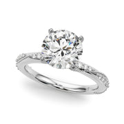 Celestial Sidestone Round Diamond Engagement Ring in 10K/14K gold and platinum with certified lab-grown or natural diamonds