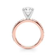 Celestial Sidestone Round Diamond Engagement Ring in 10K/14K gold and platinum with certified lab-grown or natural diamonds