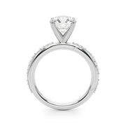 Celestial Sidestone Round Diamond Engagement Ring in 10K/14K gold and platinum with certified lab-grown or natural diamonds