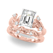 Crowned Center Round Diamond Engagement Ring â€” 10K/14K Gold & Platinum